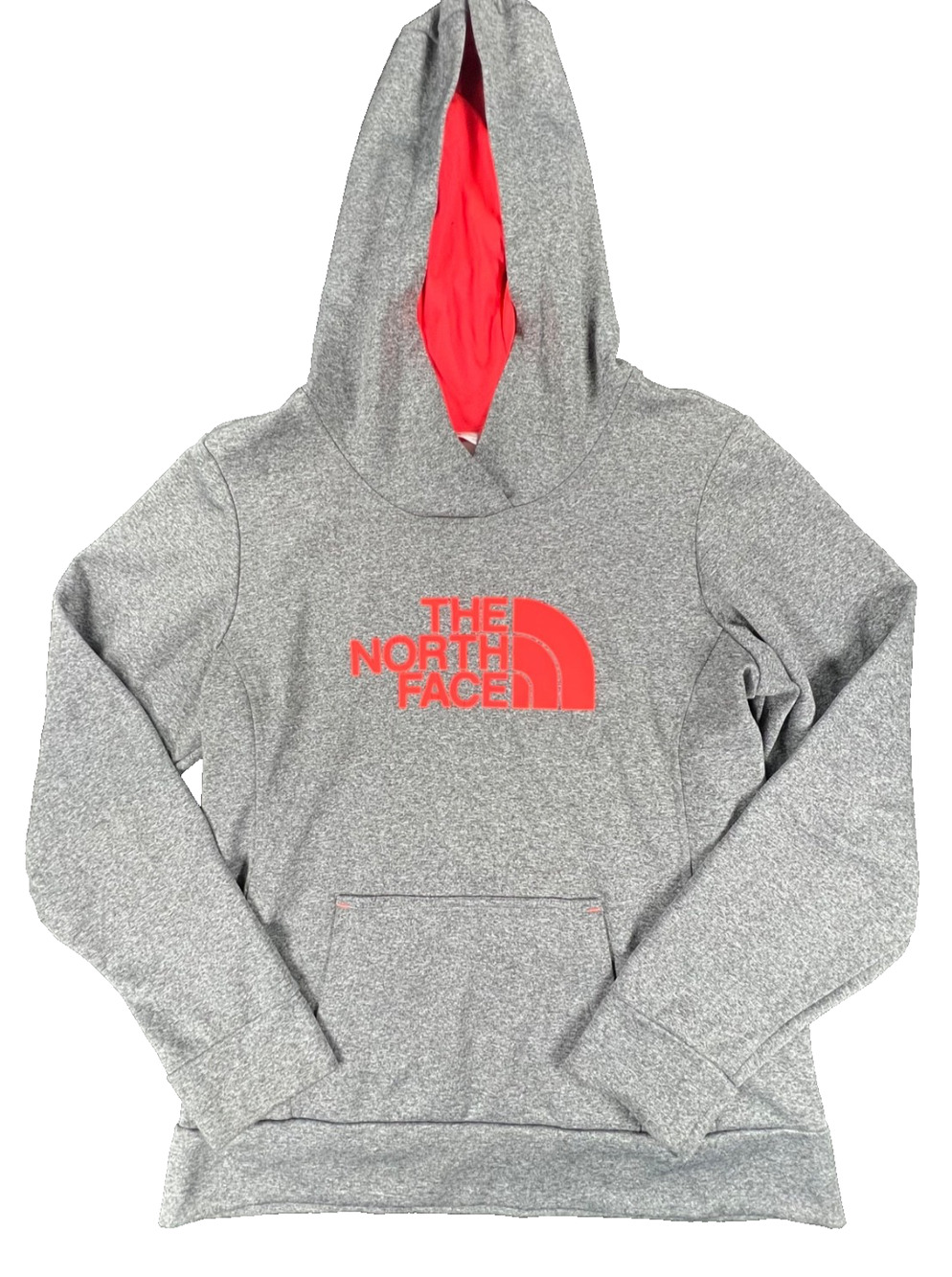 The North Face Half Dome Logo Gray / Bright Orange Hoodie Sweatshirt (Women's M)